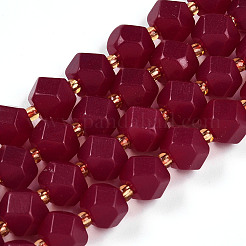Lab Grown Red Corundum Beads Strands&nbsp;G-T140-10-01