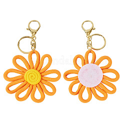 Polyester Flower Keychains&nbsp;KEYC-TAC00065-04
