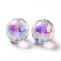 Two Tone UV Plating Rainbow Iridescent Acrylic Beads&nbsp;TACR-D010-03B-07