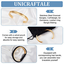 1PC 304 Stainless Steel Grooved Bangles&nbsp;FIND-UN0002-11