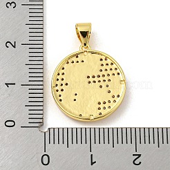 リアル 18k ゴールドメッキラックメッキ真鍮マイクロパヴェキュービックジルコニアペンダント  長持ちメッキ  鉛フリー＆カドミウムフリー  竜とのラウンド  透明  23.5x17x3mm  穴：4.5x3.5mm&nbsp;KK-R153-07G