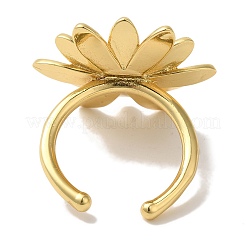 Flower Rack Plating Brass Cuff Rings for Women&nbsp;RJEW-G323-08G