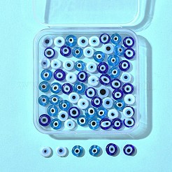 72Pcs 3 Colors Handmade Evil Eye Lampwork Beads Strands&nbsp;LAMP-FS0001-20
