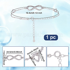 1Pc 925 Sterling Silver Micro Pave Cubic Zirconia Link Bracelets&nbsp;BJEW-AR0001-10