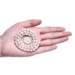 天然養殖淡水パールビーズ連売り  ライス  貝殻色  6~7.5x5~6mm  穴：0.7mm  約43個/連  13.19~13.39インチ（33.5~34cm）&nbsp;PEAR-N012-05K