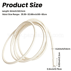 Round PU Leather Cord Tie Knot Belts for Dress&nbsp;DIY-WH20007-802A-01