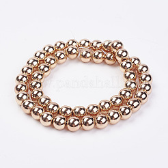 Non-magnetic Synthetic Hematite Bead Strands&nbsp;G-P262-20-8mm-KCG