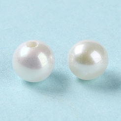 天然な培養された淡水パールビーズ  片穴  グレード5a+  ラウンド  ホワイトスモーク  3~3.5mm  穴：0.8mm&nbsp;PEAR-E020-01B