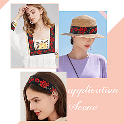Ethnic Style Embroidery Polyester Ribbons&nbsp;OCOR-WH0060-54