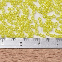 MIYUKIデリカビーズ  シリンダー  日本製シードビーズ  11/0  （db1776)白い裏地が黄色のab  1.3x1.6mm  穴：0.8mm  約10000個/袋  50 G /袋&nbsp;SEED-X0054-DB1776