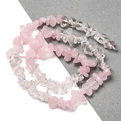 Natural Quartz Crystal & Rose Quartz Beads Strands&nbsp;G-L610-A07-01