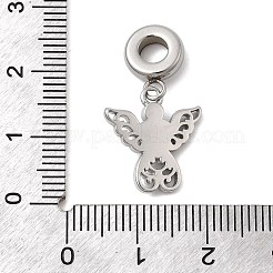 304 Stainless Steel Rose Rhinestone European Dangle Charms&nbsp;STAS-D153-14G