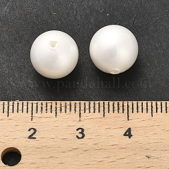 ベーキングペイント パール加工ガラスパールラウンドビーズ  ホワイト  10mm  穴：1mm&nbsp;HY-Q001-01A
