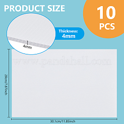 プラスチック段ボールシートパッド  DIYクラフトモデルの構築  長方形  ホワイト  301x200x4mm&nbsp;DIY-WH0632-18A-02