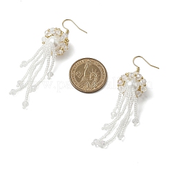 304 Stainless Steel Glass Seed Beads Jellyfish Dangle Earrings&nbsp;EJEW-MZ00553-03