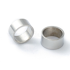 変色しない201ステンレススチールスペーサービーズ  チューブ  ステンレス鋼色  6x3mm  穴：5mm&nbsp;STAS-B006-18P