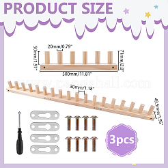 糸用木製厚手ブランケット織機 3個  編み機  ナバホホワイト  300x49.5x71mm&nbsp;DIY-WH0780-06