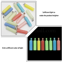16Pcs 8 Colors Synthetic Luminous Stone Pendants&nbsp;G-CA0001-76