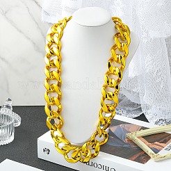 1Pc Acrylic Cuban Link Chain Necklaces for Men&nbsp;NJEW-SP0001-09A-G