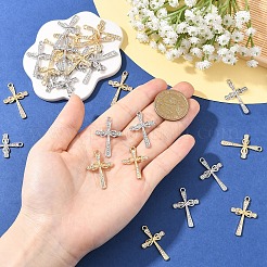 30Pcs 2 Colors Alloy Rhinestone Pendants&nbsp;FIND-YW0010-17