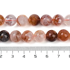 天然ヘマトイドクォーツ/鉄クォーツビーズ連売り  ラウンド  10~10.5mm  穴：1mm  約37~38個/連  15.55''~15.35''（39~39.5センチメートル）&nbsp;G-U026-A09-10mm