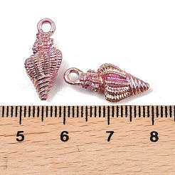 合金エナメルチャーム  らせん状のシェル形状  ライトゴールド  ショッキングピンク  19.5x7.5x6.5mm  穴：2.5mm&nbsp;ENAM-N054-019C