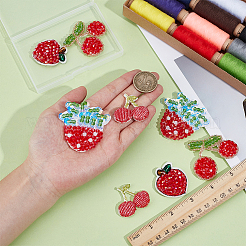 8Pcs 4 Styles Glass Crystal Embroider Thread Iron on/Sew On Patches&nbsp;PATC-PH0001-38