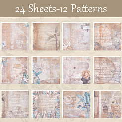 24Pcs 12 Styles Scrapbook Paper Pads&nbsp;DIY-WH0028-48A