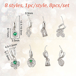 8Pcs 8 Styles Brass Peg Bails Pin Charms&nbsp;KK-DR0001-16P