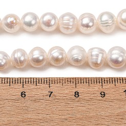 天然養殖淡水パールビーズ連売り  ポテト  グレード3 A  古いレース  8~9mm  穴：0.5mm  約43~52個/連  13.46''（34.2センチメートル）&nbsp;PA-CBABE82-06B