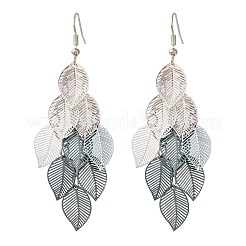 430 Stainless Steel Leaf Dangle Earrings&nbsp;EJEW-A137-08P-03