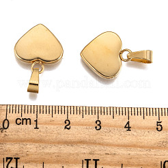 ファッショナブルな304ステンレススチールの刻印入りブランクタグペンダント  ハート  ゴールドカラー  17x16x3mm  穴：3.5x6mm&nbsp;X-STAS-J002A-01G