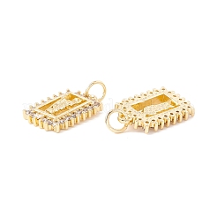 Rack Plating Brass Micro Pave Cubic Zirconia Pendants&nbsp;ZIRC-I057-03G