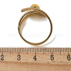 丸い天然混合石の指輪  304ステンレススチールカフリング  18KGP本金メッキ  イオンプレーティング（ip）  2.5~20mm  内径：19.2mm  12個/セット&nbsp;RJEW-C119-03G