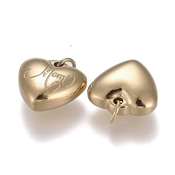 Mother's Day Ion Plating(IP) 304 Stainless Steel Charms&nbsp;STAS-I164-006G