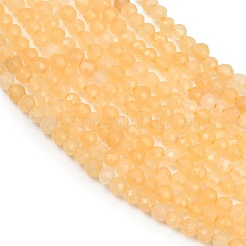 天然石トパーズ翡翠ビーズ連売り  多面カット  ラウンド  3mm  穴：0.6mm  約128~129個/連  15.16''~15.28