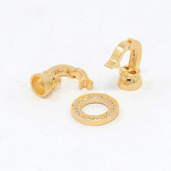 Brass Micro Pave Cubic Zirconia Fold Over Clasps&nbsp;X-ZIRC-P003-27G