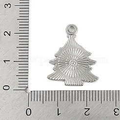 クリスマステーマ合金エナメルペンダント  プラチナ  クリスマスツリー  22x18x1.5mm  穴：1.8mm&nbsp;ENAM-Z020-02K
