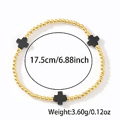Brass Round Beaded Stretch Bracelets&nbsp;ZM9543-1