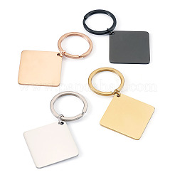 4Pcs 4 Styles Stainless Steel Keychains&nbsp;KEYC-TA0004-81C
