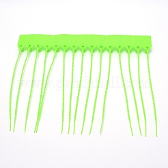 Ppプラスチックタンパーシール  使い捨てセルフロックネクタイ  衣料品用  緑黄  250x19.5x15.5mm  穴：3mmと5mm&nbsp;LS-AJEW-WH0230-26E