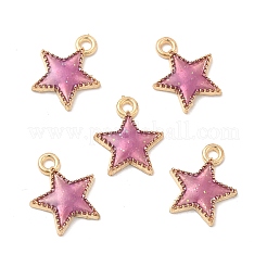 合金エナメルチャーム  星のチャーム  ライトゴールド  ミックスカラー  15x13x2mm  穴：2mm&nbsp;ENAM-S121-024