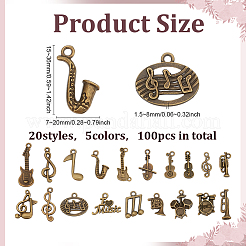 100Pcs 100 Styles Alloy Pendants&nbsp;FIND-WH0126-746