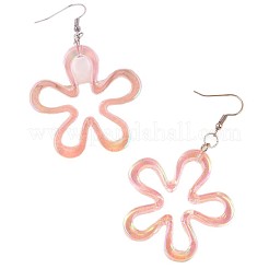 アクリルダングルピアス  花  プラチナ  パールピンク  72x44mm&nbsp;FS-WGB547D-02