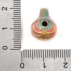 304ステンレススチールエナメルビーズ  花瓶の形  3穴のグルビーズ  ゴールドカラー  砂茶色  15x12x12mm  穴：2.5mm&nbsp;SA-CBA641C-01H