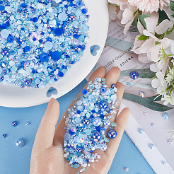 2 Bags ABS Plastic Imitation Pearl with Resin Rhinestone Cabochon&nbsp;MRMJ-SC0001-20A