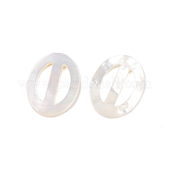天然シェルのトライグライドアジャスターバックル  オーバル  貝殻色  24x18x2mm  穴：15x4mm&nbsp;SSHEL-N039-01