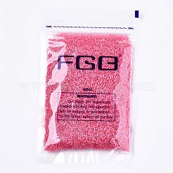 Fgb 11/0グレードaガラスシードビーズ  シリンダー  均一なシードビーズサイズ  焼き付け塗料  ショッキングピンク  1.5x1mm  穴：0.5mm  約20000個/袋&nbsp;SEED-S030-1144