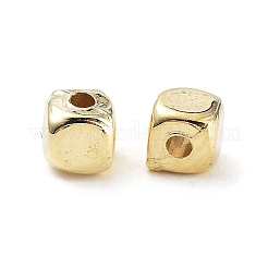 CCBプラスチックビーズ  キューブ  ゴールドカラー  4x4x4mm  穴：1.5mm&nbsp;CCB-K012-08G