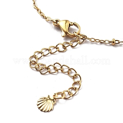 Summer Beach 304 Stainless Steel Shell Shaped Charm Anklets for Women&nbsp;AJEW-AN00658
